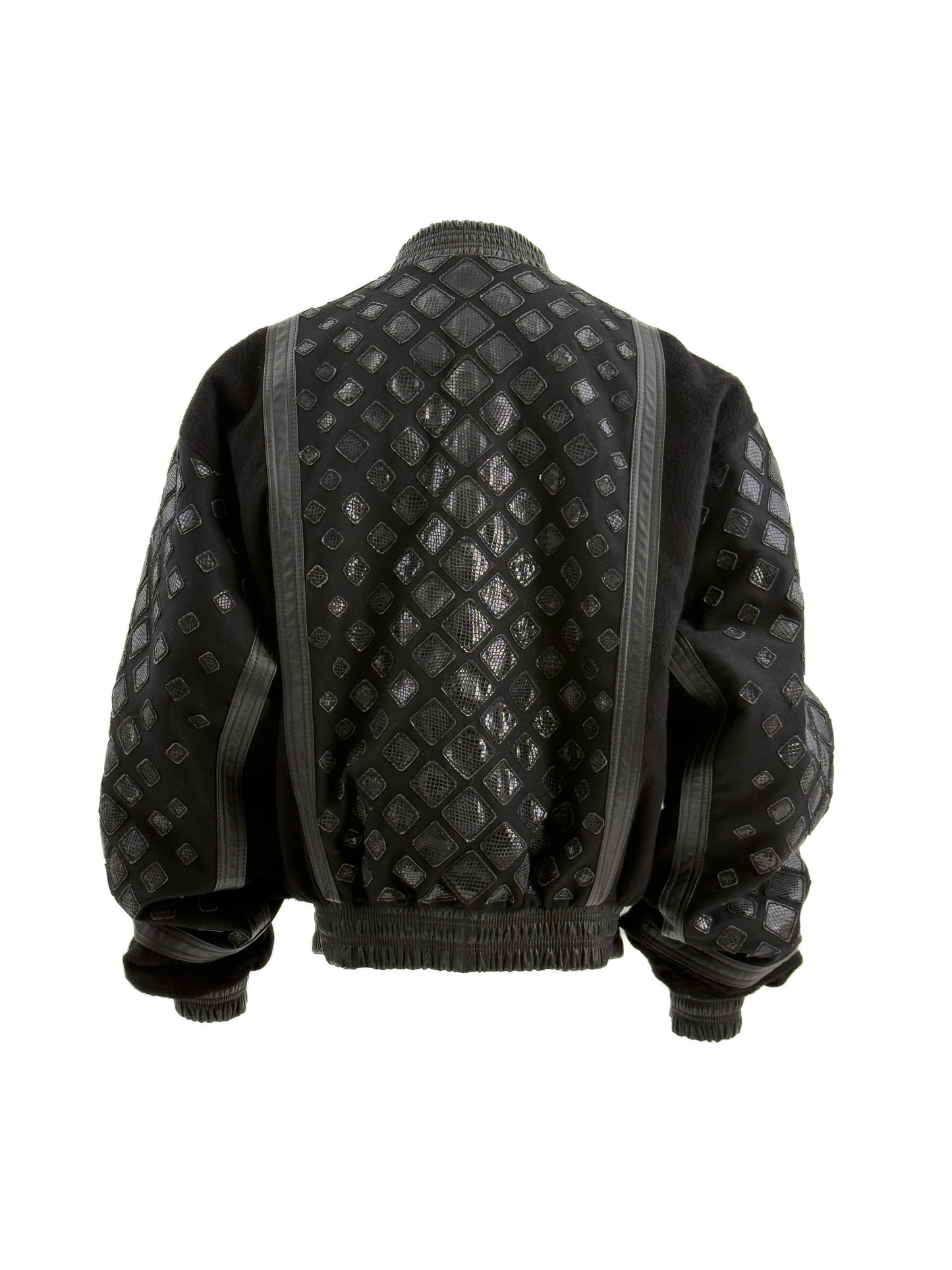 ARAK Tessellated Snakeskin Oversized Bomber Jacket