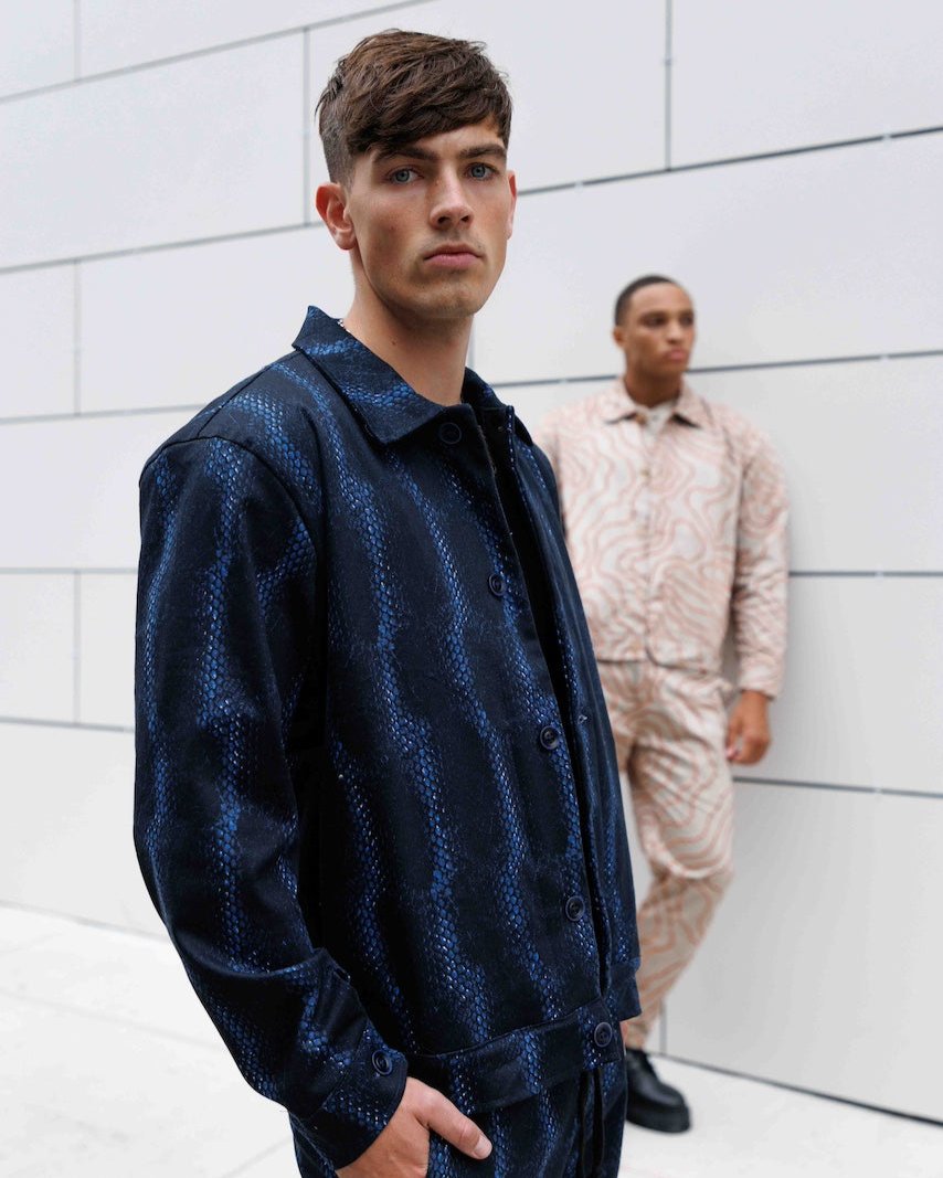 EDDY Blue Snake Stripe Coach Jacket