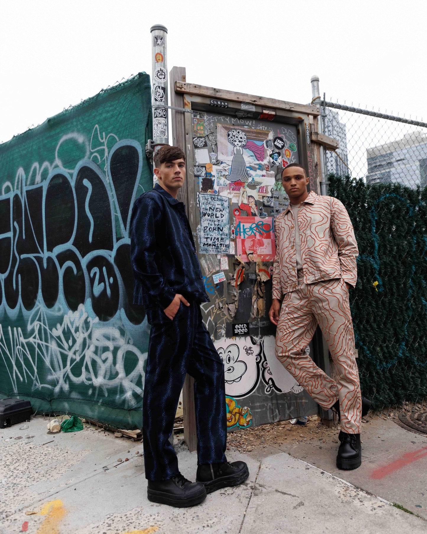 MIGZ Embroidered Seismic Print Pants