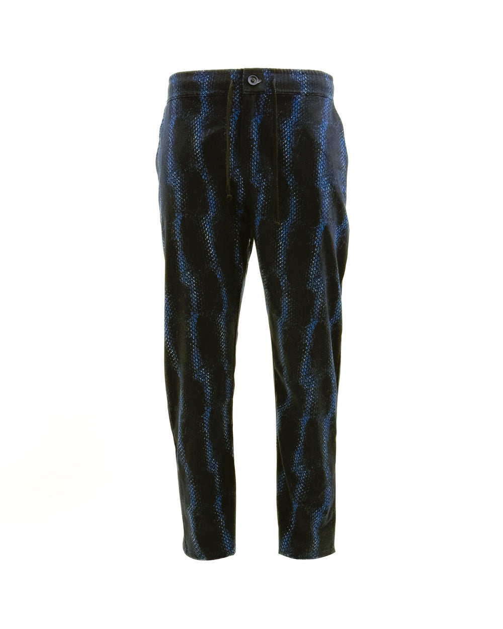 EDDY Blue Snake Print Straight Cut Pants