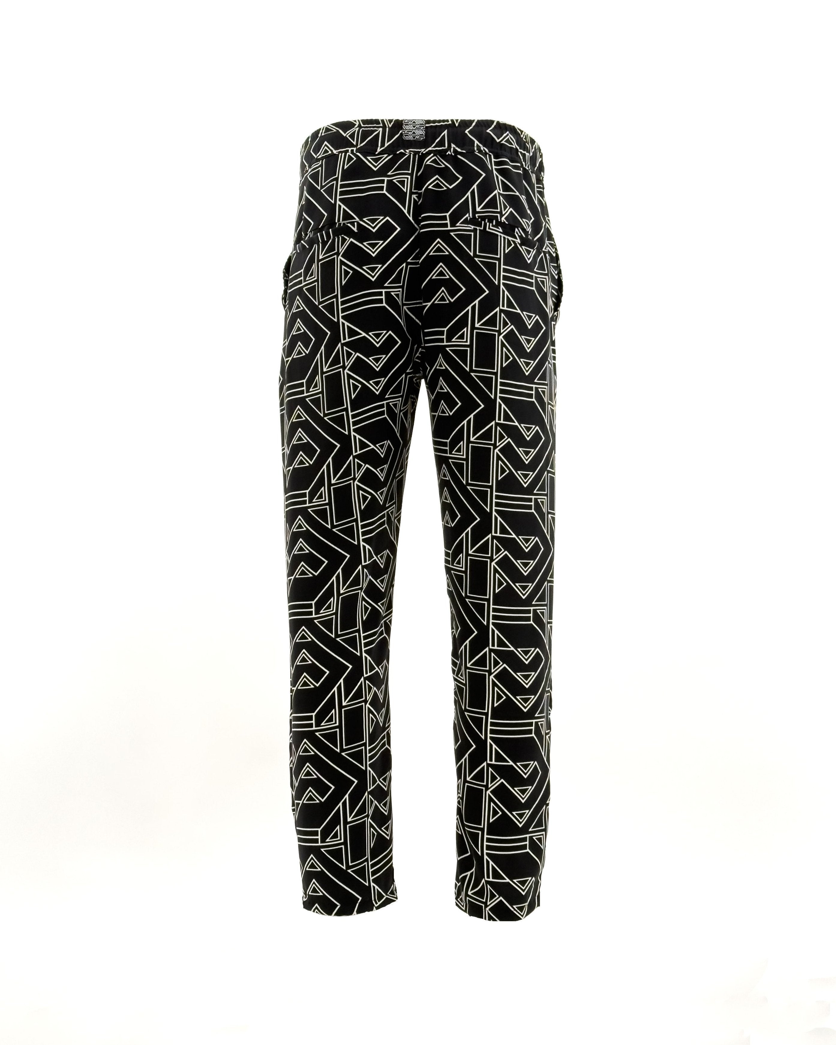 パンツ INDIVIDUAL GEOMETRIC PATTERN PANTS GEOMETRIC PATTERN PANTS-BLJ110074-GREEN - HANA WHOLESALE